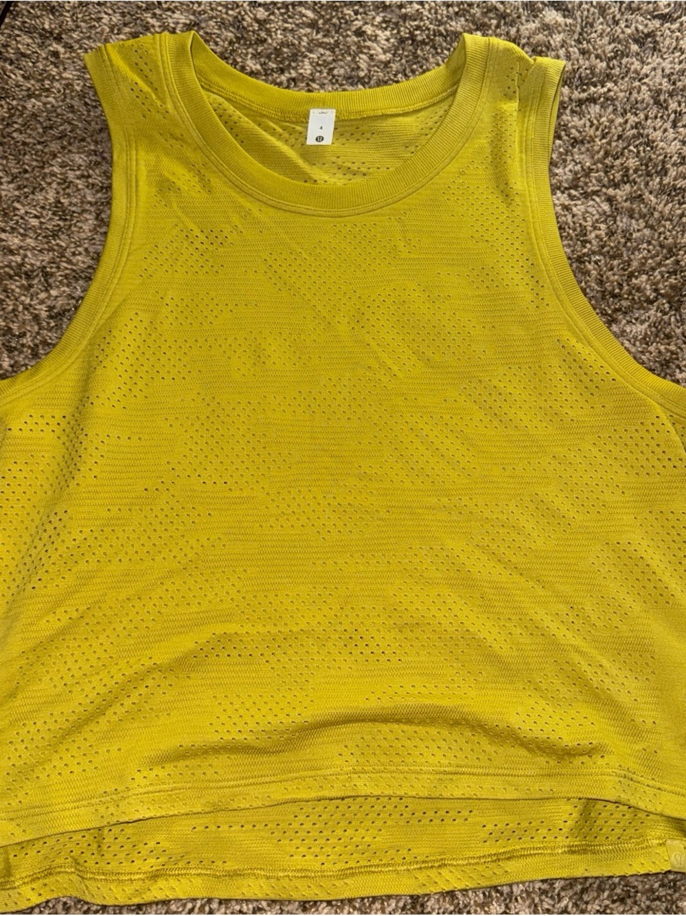 lululemon athletica Bright Yellow Perforated Muscle Tank